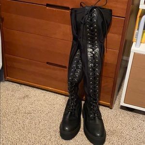 Forever 21 combat lace up boots